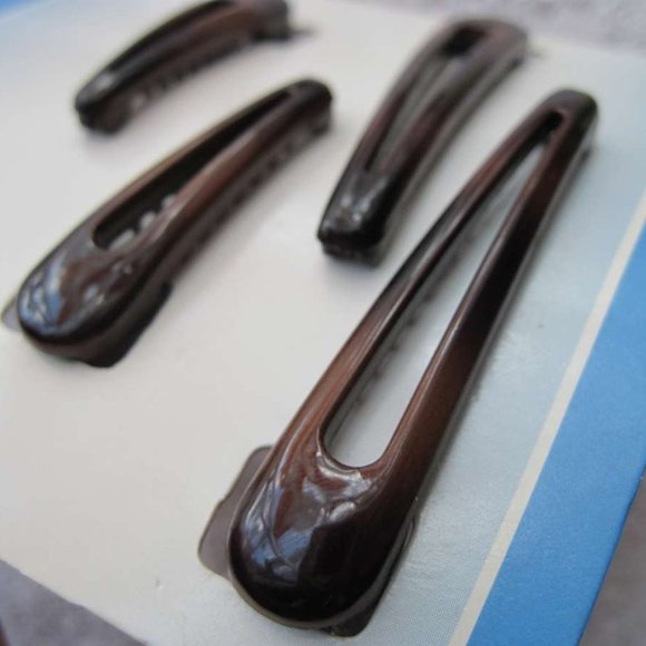 4 Goody Plastic Salon Clips Spring Backs Secure Hair Section Dark Black Red 2002 - Picture 9 of 15